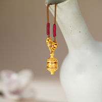 Collier en corde nouée fait main avec pendentif cylindrique rotatif rouge et or pour femme TANGPEI, bijoux tendance