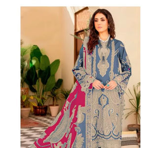 Nuevo lanzamiento: concepto pakistaní de algodón puro con trabajo de patchwork elaborado. - Product Image 1