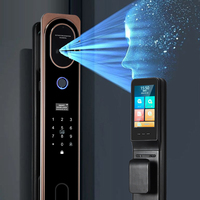 Cerradura de Puerta Digital con 11 Configuraciones de Idioma, Cerradura Inteligente Tuya con Huella Dactilar Eléctrica, Reconocimiento Facial 3D y Cámara