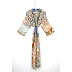 Women's Lace Drawstring Wrap V-neck Patchwork Floral Elegant Casual Summer Breathable Nightgowns High Quality <b>Silk</b> Japanese - Product Image 1
