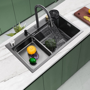 Fregadero de cocina grande de un solo seno, lavabo doméstico para lavar verduras, fregadero de acero inoxidable SUS304 de 5.0MM de espesor para lavar platos - Product Image 6