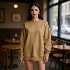 Abito Felpa Oversize Louis Luna H7022-6 M/L XL/2XL Cammello - Product Image 2