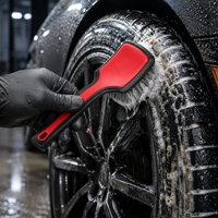 Brosse de nettoyage de pneus de voiture ATUO TIGER RED+Black, brosse de nettoyage de tapis, brosse de nettoyage de pneus, brosse de détaillage automobile