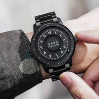 Reloj de Hombre Personalizable con Bola de Levitación Magnética, Reloj de Cuarzo de Moda con Concepto Personalizado de Alta Tecnología