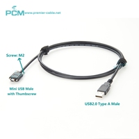 Cable de bloqueo de tornillo miniUSB para cámara industrial, cable USB para cámara mini-b de visión artificial a mini-b