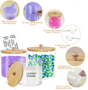 3パック大容量アクリルランドリールームパウダー洗剤容器と乾燥機シートホールド - Product Image 5