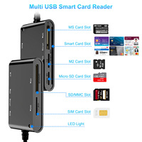 Lector y Grabador de Tarjetas de Crédito y Débito Tipo C Externo de Alta Calidad, 6 en 1, SD, TF, SIM, con Interfaz USB para Teléfono, PC y Laptop