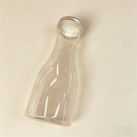 Bouteille en plastique transparente de 500 ml avec logo personnalisé, pour eau, jus, lait, boisson fraîche, conteneur à large ouverture pour jus, thé, café