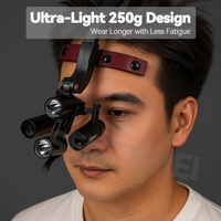 6X Prismatic Binocular Dental Loupes With Cordless Headlight Ergonomic Magnifier for Endodontic and Restorative Dentistry