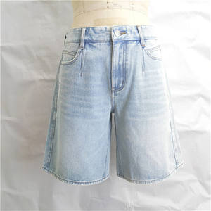 Good Quality Breathable Cotton Denim <b>Shorts</b> Ladies Classic Mid Rise Light Blue Stylish <b>Short</b> Pants Summer Daily Wear - Product Image 5