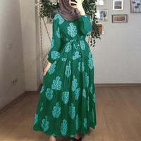 Moyen-Orient Abaya Dubai Robe pour femmes Modeste Hijab Robe Tailles 4XL et 6XL Imprimé pour l'été