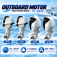Mesin Motor Tempel Bensin Berpendingin Air Aspirasi Alami Seri BF Honda BF115 BF150 BF200 BF225 untuk Kapal Nelayan dan Kapal Pesiar