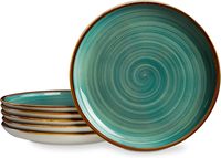 Vente en gros plateau rond en céramique à motif de marbre doré pour steak dessert