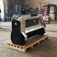 Excavator Mulcher Pemotong Parit Hidrolik Laju Alir 60-120L/mnt Kepala Pemotong 1500kg
