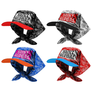 Custom Y2K <span class=keywords><strong>turbante</strong></span> cappello da sole cerchietti Streetwear Hip Hop con logo No Glory square Brand <span class=keywords><strong>Bandana</strong></span> - Product Image 3