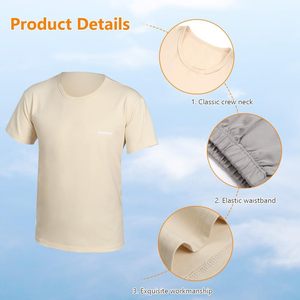 BSBUY Ensemble pyjama 2 pièces pour garçons, haut à manches courtes et col rond, short <span class=keywords><strong>bermuda</strong></span>, été, respirant, polyester, motif uni, tailles enfant - Product Image 5