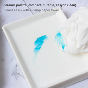 Xin Bowen Nguồn Cung Cấp Nghệ Thuật Đa-Ngăn Màu Trắng Tinh Khiết Gốm Sơn Bảng Hình Chữ Nhật Và Vòng Màu Nước Sơn Bảng Màu - Product Image 3