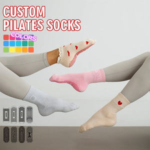 BiLu Wholesale OEM Professional Anti-slip <b>Women</b> <b>Socks</b> Unisex Grip Antislip Customized Athletic Sports <b>Socks</b> with Heart - Product Image 1