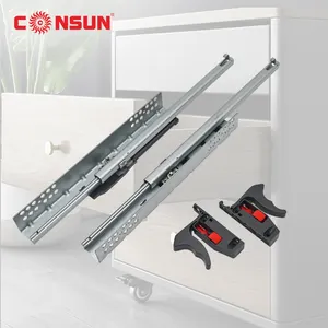 Armário telescópico Extensão completa Soft Close Kitchen Channel Runner Undermount Drawer Slide