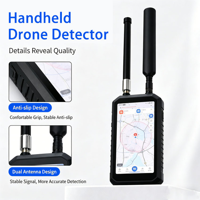 Portable UAV Detector 3km Radius with 6-inch Touch Screen Real-time Positioning & Warning Anti-Drone Security Equipment