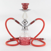 Bestseller exclusif transfrontalier : Chicha arabe en métal à tube simple ou double, ensemble complet pour fumer avec finition givrée