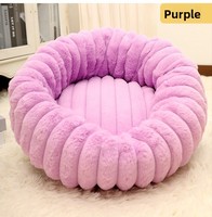Coussin pour animaux de compagnie en coton 100% écologique, chaud pour l'hiver, motif uni, nid pour chats et chiens, utilisable en toutes saisons, emballage en carton