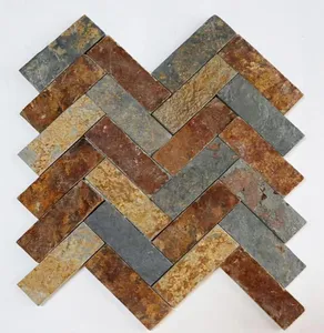 Cheap Wall Decoration Rusric color Rusty Slate Mosaic