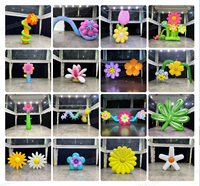 Fleurs gonflables personnalisées orange, violet, rose, 2 m, éclairage LED, fleurs géantes gonflables, décoration pour accessoires de scène, festivals de musique