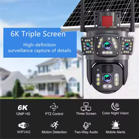V360 4G Tarjeta SIM Solar Exterior 4 Lentes 3 Pantallas WiFi 12MP 4K Timbre Inteligente AI CCTV Seguridad PTZ Inalámbrico para Hogar y RV