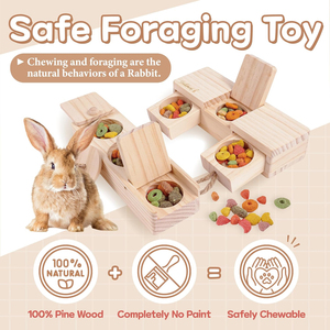 Jouet de forrage en bois écologique pour l'enrichissement alimentaire <span class=keywords><strong>des</strong></span> animaux : Hamster, Cochon d'Inde, <span class=keywords><strong>Lapin</strong></span>, Rat – Accessoires cachés pour animaux de compagnie – Vente en gros - Product Image 3