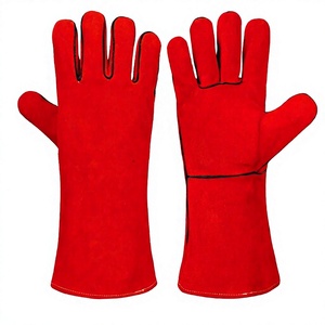 Sunny Gloves Heat Resistant Industrial Cowhide Leather Long <b>Cuff</b> Fleece Lined Wing <b>Thumb</b> Safety Welding Gloves for MIG TIG Stick - Product Image 2
