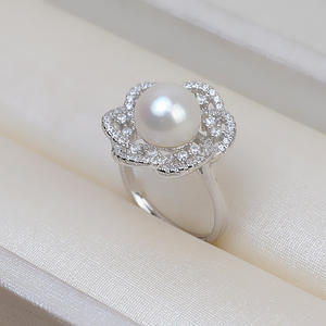 Anneaux en argent S925 ouverts et ajustables, 10-11, pour femmes, accessoires de bricolage, support d'incrustation, 212 anneaux semi-finis en perles, anneau d'activité - Product Image 3