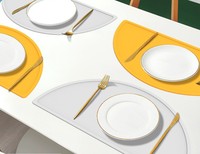 Napperon pliant en caoutchouc de silicone demi-rond sans BPA pour enfants Tapis de table en silicone de style classique pour la cuisine Nouveau produit