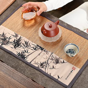 Tapete de bambú Oogishido con diseño de pintura antigua, mantel plegable Zen para ceremonia del té, tamaño 3.17, duradero - Product Image 2