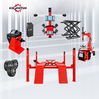 Xinjintuo Ensemble Complet Machine de Géométrie 3D de Haute Qualité, Pont Élévateur 4 Colonnes, Démonte-Pneus et Équilibreuse de Roues