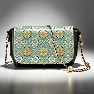 High Quality PU Leather Vintage Daisy <b>Print</b> Flap Crossbody Shoulder Bag Women - Product Image 1