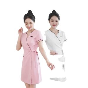 Ropa de trabajo profesional de estilo veraniego para técnicos de salón de belleza, bonitos uniformes de Spa de recepción de manga corta de diseño Simple - Product Image 5