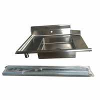 Évier de pré-évier de cuisine robuste en acier inoxydable 304 de calibre 18, brossé, résistant à la corrosion, avec égouttoir intégré, OEM ODM