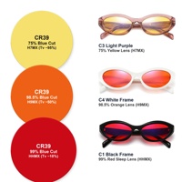 Lunettes de sommeil ovales en acétate anti-lumière bleue, verres teintés rouges, monture anti-rayons bleus, lunettes personnalisées OEM en gros