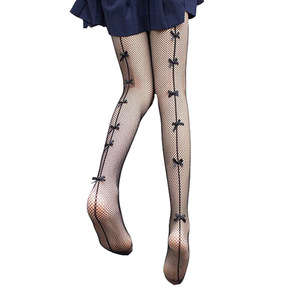 Japanese Style Women's Sheer Tights With Bow Design Thin Cotton Plus Crotch Trendy Leggings For Summer Wear - Product Image 5