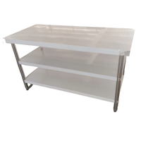 Table de travail en acier inoxydable 201/304 à 3 niveaux, vente directe usine, table de préparation pour cuisine commerciale, grand MOQ, revendeur
