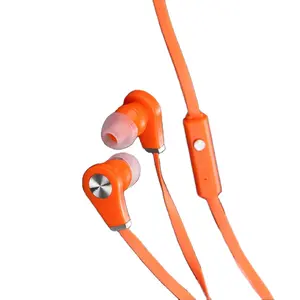 耳机制造彩色耳机有线一次性耳机，用于移动扁线入耳式耳机
