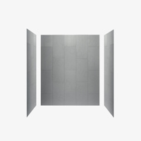 Kit de panneaux muraux de douche composites 3 pièces prêts à l'emploi, blanc mat, pour la décoration murale de salle de bain