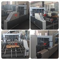 Plegadora y Encoladora Automática de Alta Velocidad para Cajas de Cartón con Fondo de Bloqueo de Esquinas Cuádruples, de Uso Pesado, 850 1050 1250 1450, con PLC