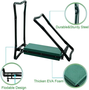 เก้าอี้พับได้สำหรับทำสวนแบบพกพา พร้อมเบาะรองนั่ง EVA และกระเป๋าใส่เครื่องมือ สำหรับทำสวน ทำงานในสวนกลางแจ้ง - Product Image 3