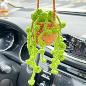 Vente chaude crochet à la main orchidée plante en <span class=keywords><strong>pot</strong></span> nouvelle voiture ornement suspendu pour les Occasions Halloween remise des diplômes fête des mères pâques - Product Image 4