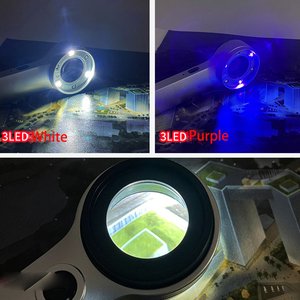 एलईडी रोशनी वाली आंख डबल के 9 ऑप्टिकल ग्लास लेंस हैंडहेल्ड रिचार्जेबल 30 एक्स मैग्निफायर - Product Image 6