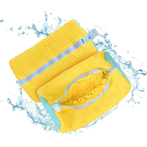 Sac de lavage pour chaussures en velours chenille à fibres moelleuses, avec fermeture éclair épaisse et logo personnalisé, lavable en machine - Product Image 1