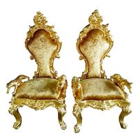 Chaise de trône en plastique personnalisée en usine, meubles utilisés pour le bureau, chaise de trône rouge et dorée pour princesse, chaise de trône pour roi et reine