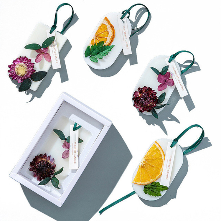 AROMA HOME Wholesale Handmade Dried Flower Car Home Fragrance Scented Soy Wax Tablets Candle 5